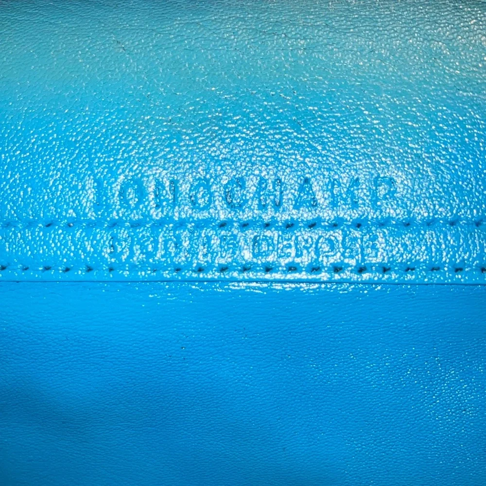 Longchamp Le Pliage Cuir Blue all leather tote bag - Picture 7 of 16